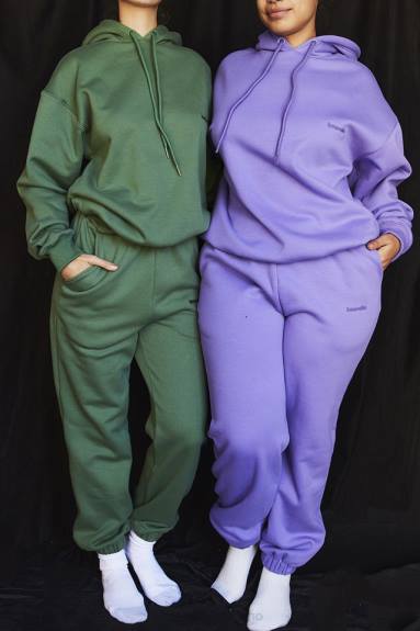 vestiario esso House of CB Pantaloni da jogging con retro in pile sky moss X44T946