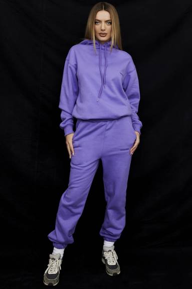 vestiario esso House of CB Pantaloni da jogging con retro in pile viola cielo X44T947