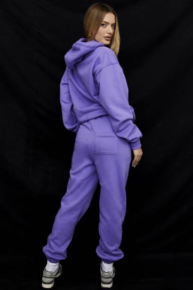 vestiario esso House of CB Pantaloni da jogging con retro in pile viola cielo X44T947