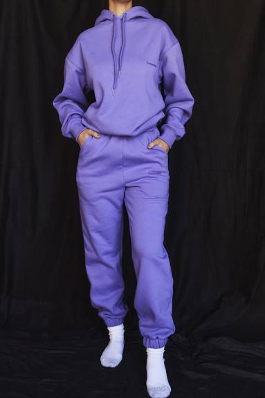 vestiario esso House of CB Pantaloni da jogging con retro in pile viola cielo X44T947