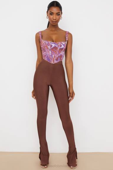 vestiario esso House of CB Pantaloni fascianti a vita alta Gloriette cioccolato X44T966