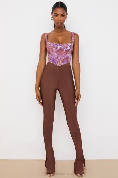 vestiario esso House of CB Pantaloni fascianti a vita alta Gloriette cioccolato X44T966