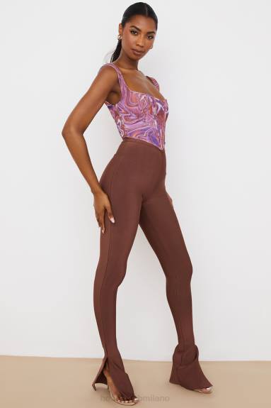vestiario esso House of CB Pantaloni fascianti a vita alta Gloriette cioccolato X44T966