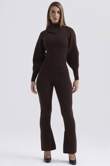 vestiario esso House of CB Pantaloni in misto cashmere nereida cioccolato X44T827