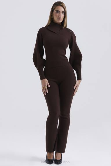 vestiario esso House of CB Pantaloni in misto cashmere nereida cioccolato X44T827