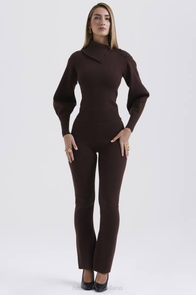 vestiario esso House of CB Pantaloni in misto cashmere nereida cioccolato X44T827