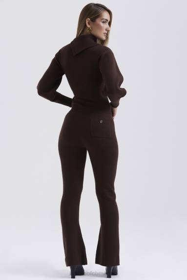 vestiario esso House of CB Pantaloni in misto cashmere nereida cioccolato X44T827