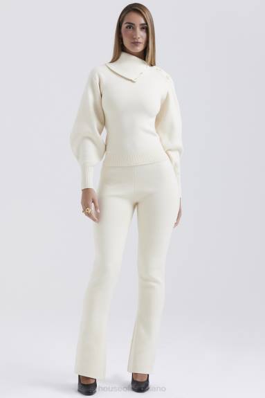 vestiario esso House of CB Pantaloni in misto cashmere panna nereida X44T828
