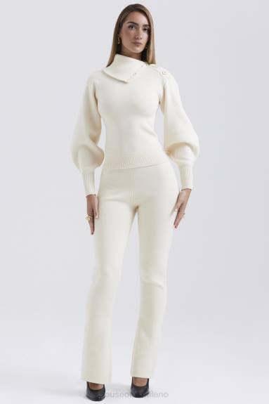 vestiario esso House of CB Pantaloni in misto cashmere panna nereida X44T828