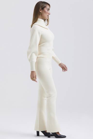 vestiario esso House of CB Pantaloni in misto cashmere panna nereida X44T828