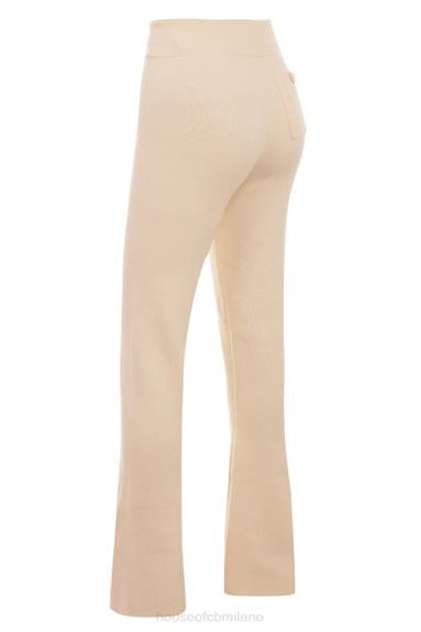 vestiario esso House of CB Pantaloni in misto cashmere panna nereida X44T828