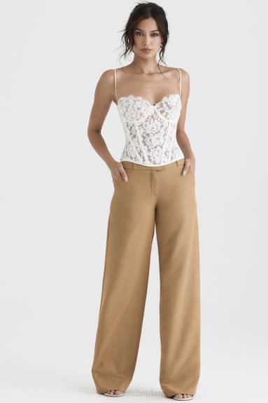 vestiario esso House of CB Pantaloni sartoriali rilassati Cameron Caramello X44T907