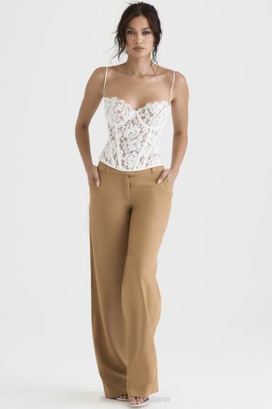 vestiario esso House of CB Pantaloni sartoriali rilassati Cameron Caramello X44T907