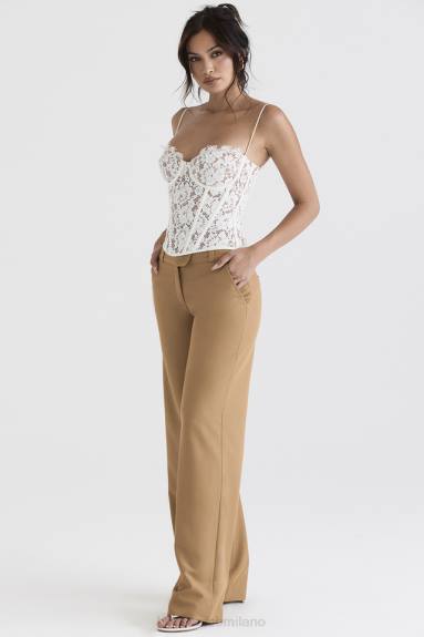 vestiario esso House of CB Pantaloni sartoriali rilassati Cameron Caramello X44T907