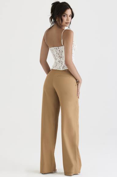 vestiario esso House of CB Pantaloni sartoriali rilassati Cameron Caramello X44T907