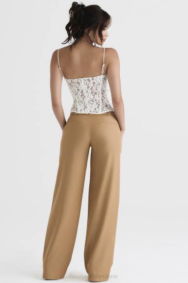 vestiario esso House of CB Pantaloni sartoriali rilassati Cameron Caramello X44T907