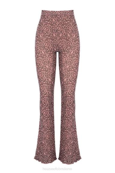 vestiario esso House of CB Pantaloni svasati in rete maite con stampa animalier X44T973