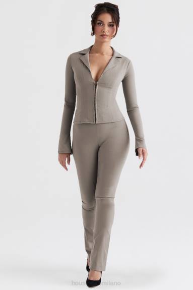 vestiario esso House of CB pantaloni a vita alta laurel smoke X44T889
