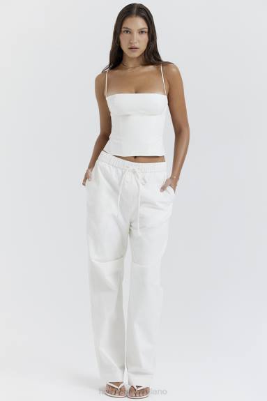 vestiario esso House of CB pantaloni cargo bianchi luna X44T855