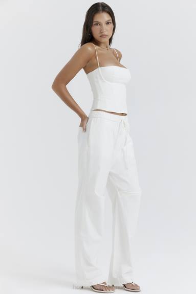 vestiario esso House of CB pantaloni cargo bianchi luna X44T855