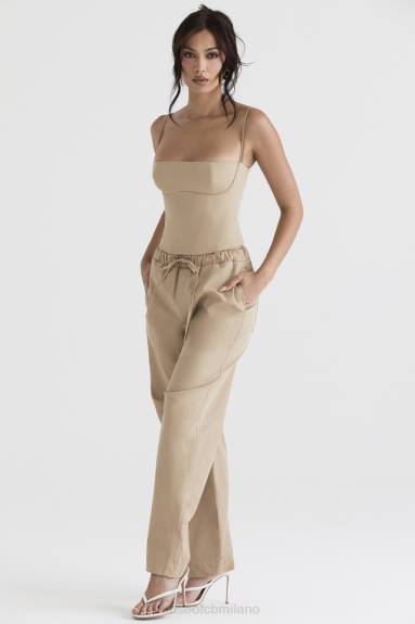 vestiario esso House of CB pantaloni cargo luna cammello X44T913