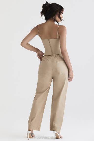 vestiario esso House of CB pantaloni cargo luna cammello X44T913