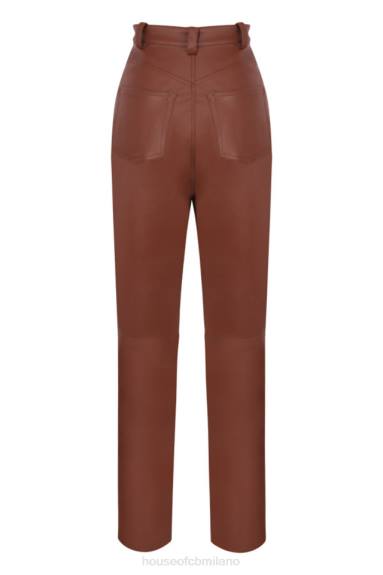 vestiario esso House of CB pantaloni in pelle vegana elasticizzata marrone chiaro Inaya X44T1011