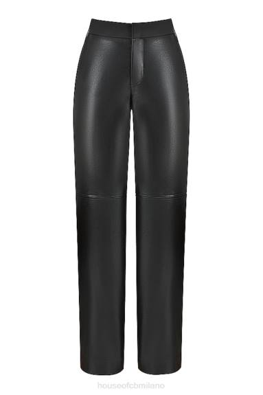vestiario esso House of CB pantaloni in pelle vegana nera omaira X44T894