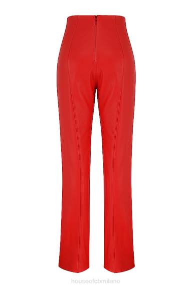 vestiario esso House of CB pantaloni in pelle vegana scarlatta elenaora X44T940