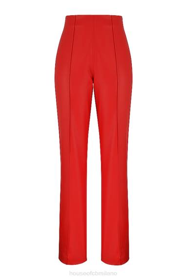 vestiario esso House of CB pantaloni in pelle vegana scarlatta elenaora X44T940