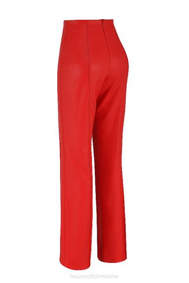vestiario esso House of CB pantaloni in pelle vegana scarlatta elenaora X44T940