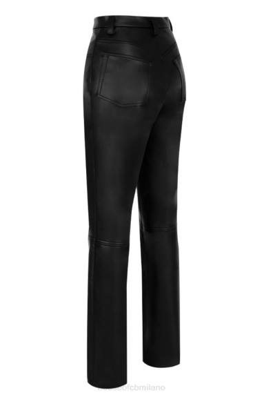 vestiario esso House of CB pantaloni inaya in pelle vegana elasticizzata nera X44T1023