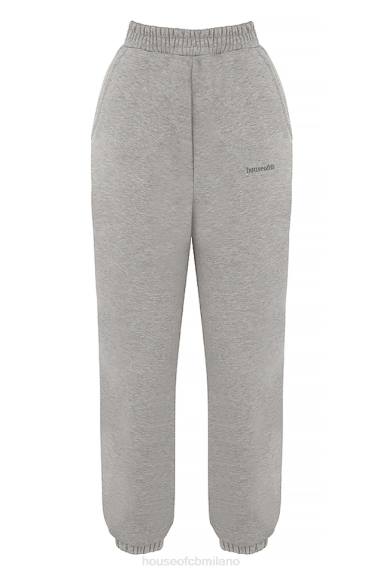 vestiario esso House of CB pantaloni jogging grigio chiaro con retro in pile X44T944
