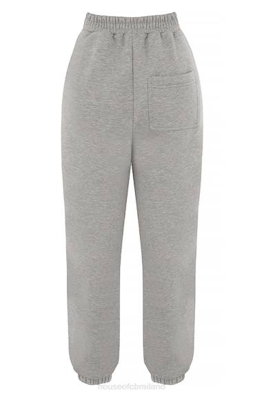 vestiario esso House of CB pantaloni jogging grigio chiaro con retro in pile X44T944