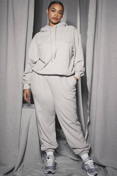 vestiario esso House of CB pantaloni jogging grigio chiaro con retro in pile X44T944