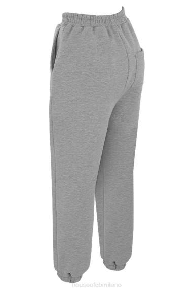 vestiario esso House of CB pantaloni jogging grigio nuvola con dorso spazzolato X44T1006