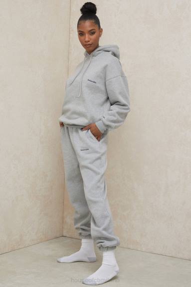 vestiario esso House of CB pantaloni jogging grigio nuvola con dorso spazzolato X44T1006