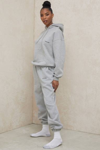 vestiario esso House of CB pantaloni jogging grigio nuvola con dorso spazzolato X44T1006