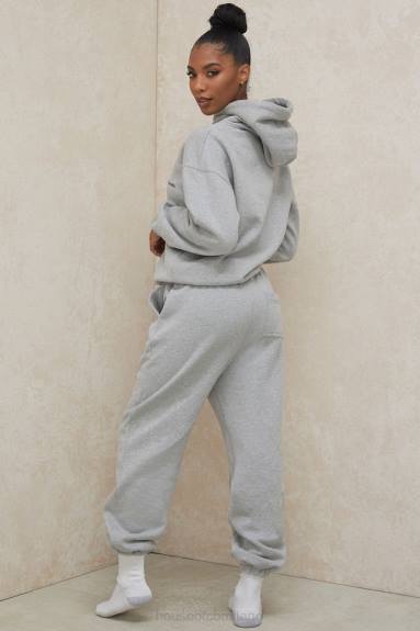 vestiario esso House of CB pantaloni jogging grigio nuvola con dorso spazzolato X44T1006
