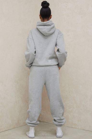 vestiario esso House of CB pantaloni jogging grigio nuvola con dorso spazzolato X44T1006