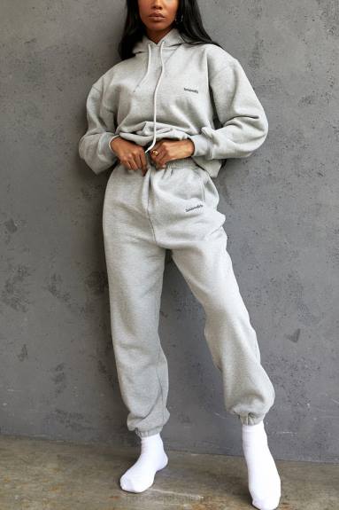 vestiario esso House of CB pantaloni jogging grigio nuvola con dorso spazzolato X44T1006