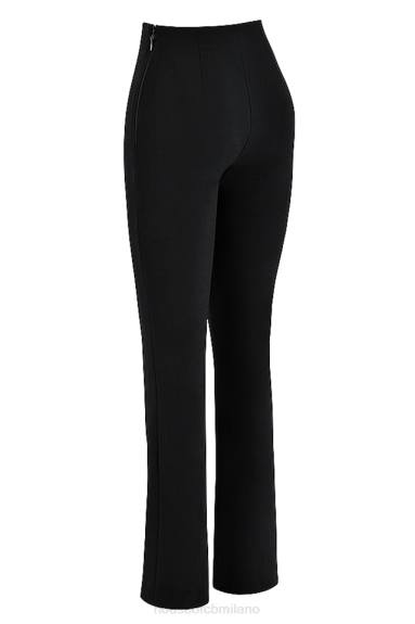vestiario esso House of CB pantaloni neri a vita alta laurel X44T897