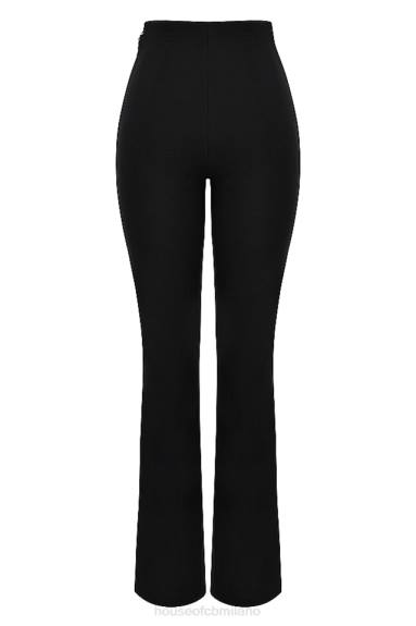 vestiario esso House of CB pantaloni neri a vita alta laurel X44T897
