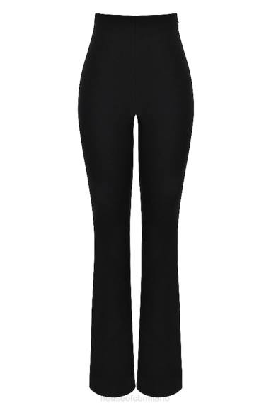 vestiario esso House of CB pantaloni neri a vita alta laurel X44T897