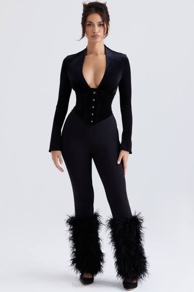 vestiario esso House of CB pantaloni nicolette profilati neri X44T888