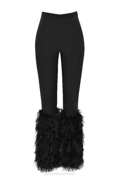 vestiario esso House of CB pantaloni nicolette profilati neri X44T888