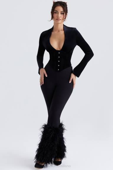 vestiario esso House of CB pantaloni nicolette profilati neri X44T888