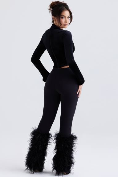 vestiario esso House of CB pantaloni nicolette profilati neri X44T888