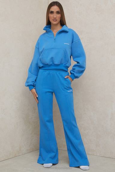 vestiario esso House of CB pantaloni sportivi oli blu con gamba svasata X44T993