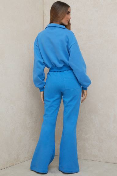 vestiario esso House of CB pantaloni sportivi oli blu con gamba svasata X44T993